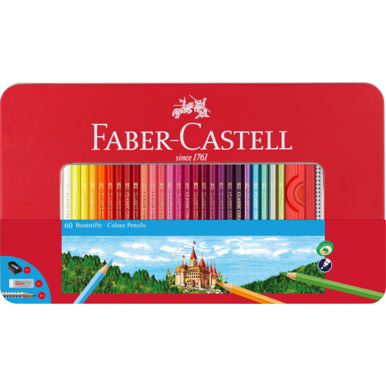 Faber Castell Farveblyant slot 60 stk.  ass tin æske
