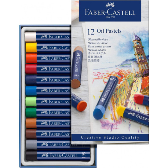 Faber Castell Oliepastelkridt studiekvalitet 12 stk.