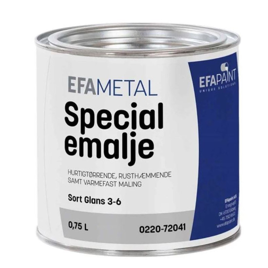 EFAmetal Special Emalje Sort 0.75 ltr.