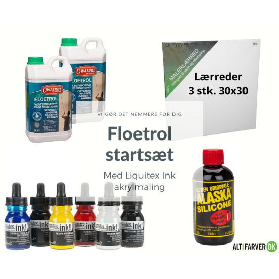 Floetrol startsæt med Liquitex ink akrylmaling