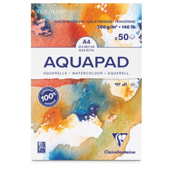 Clairefontaine Aquapad akvarelpapir 300 g.