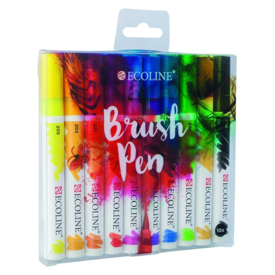 Ecoline Brush Pen Set 10 stk. Basic farver