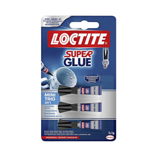 Loctite Super Glue Mini Trio sekundlim 3 x 1 g.