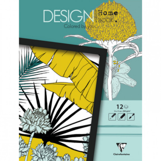 Malebog fra Clairefontaine - Design Home Book 13x17 cm.