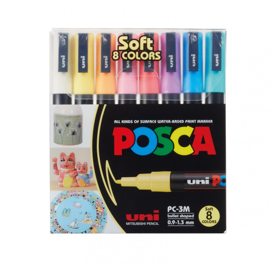 Posca Soft 8 Colors PC-3M 0,9 - 1,3 mm