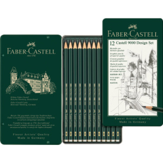 Faber Castell 9000 blyant 5B-5H sæt - 12 stk.