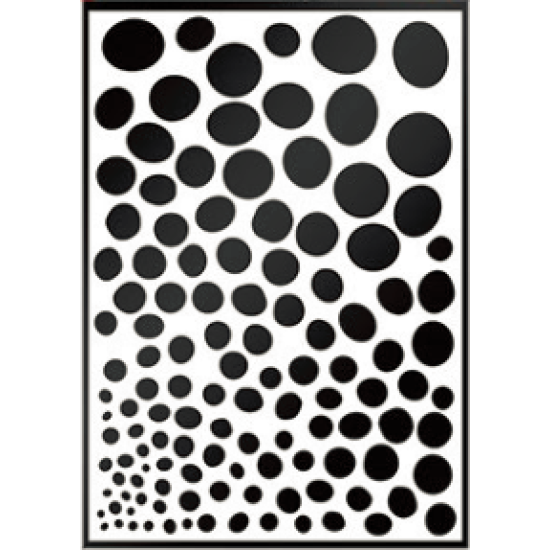 Stencil A4 Growing dots/prikker