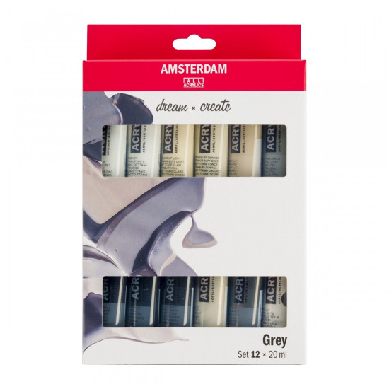 Amsterdam Standard Acrylics Grey Set 12 × 20 ml