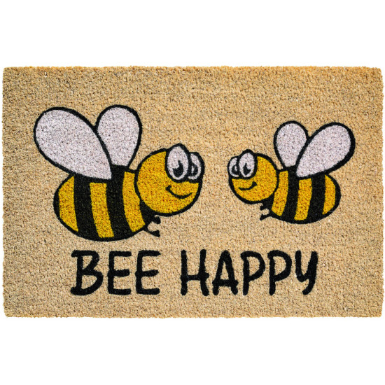 Kokosmåtte Bee Happy 40x60 cm.